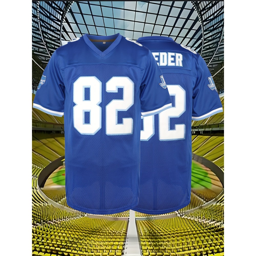 Men'S #82 Breathable V-Neck Football Jersey - Midnight Blue, Perfect For Training & Games, SizS--XXXL Men'S #82 Breathable V-Neck Football Jersey - Midnight Blue, Perfect For Training & Games, SizS--XXXL