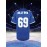 Men's #69 Embroidered Blue Football Jersey - Breathable V-Neck Sports Top with