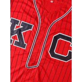 Men's Premium #5 Embroidered Baseball Jersey - Breathable, Moisture-Wicking, Short Sleeve, Stretchy Training Shirt for Competition & Casual Wear