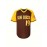 Men's San Diego 19 Baseball Jersey - Brown & Yellow V-Neck Short Sleeve, Lettering & Number 19, Loose Fit Polyester, Machine Washable for Casual, Outdoor, Sports, Party Wear, Outdoor Activity Apparel, Sporty Look, Detailing