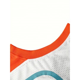 White FLINT TROPICS #33 Embroidery Design Men'S Basketball Jersey, Retro Breathable Round-neck Sleeveless Sports Training Uniform, Summer Party And Street
