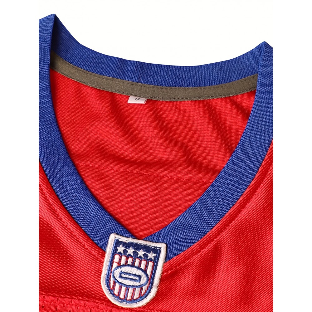 Stitched 16 Red Football Jersey With Loose Embroidery, Fashionable, Casual, And Street Breathable Football Jersey Stitched 16 Red Football Jersey With Loose Embroidery, Fashionable, Casual, And Street Breathable Football Jersey