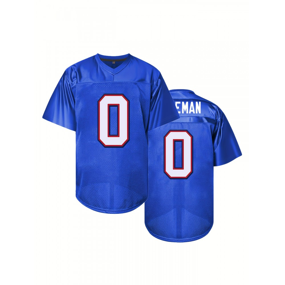 Men's #0 Performance Jersey, Breathable Polyester Sports Shirt, V-Neck Short Sleeve, Embroidered Athletic Top for Casual, Running, Training & Outdoor Activities - All Season Wear Men's #0 Performance Jersey, Breathable Polyester Sports Shirt, V-Neck Short Sleeve, Embroidered Athletic Top for Casual, Running, Training & Outdoor Activities - All Season Wear