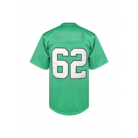 Men's #62 Breathable Football Jersey - V-Neck, Casual & Training Wear, Polyester, Machine Washable - Sizes S to 3XL