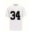 Men's White #34 Breathable Rugby Shirt - Classic Embroidered American Style V-Neck Short Sleeve, Loose Fit Knit Fabric for All-Season Comfort - Training, Hiking, Outdoor & Casual Wear - Adult & Youth Sizes, Sports Training Apparel, Embroidered Detailing