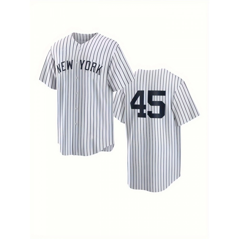 Men'S Short Sleeve Baseball Jersey With Letter And Number Embroidered For Training And Competition Men'S Short Sleeve Baseball Jersey With Letter And Number Embroidered For Training And Competition