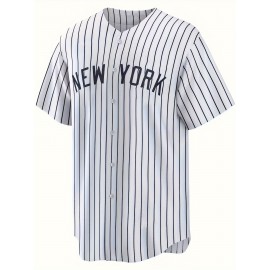 Men'S Short Sleeve Baseball Jersey With Letter And Number Embroidered For Training And Competition