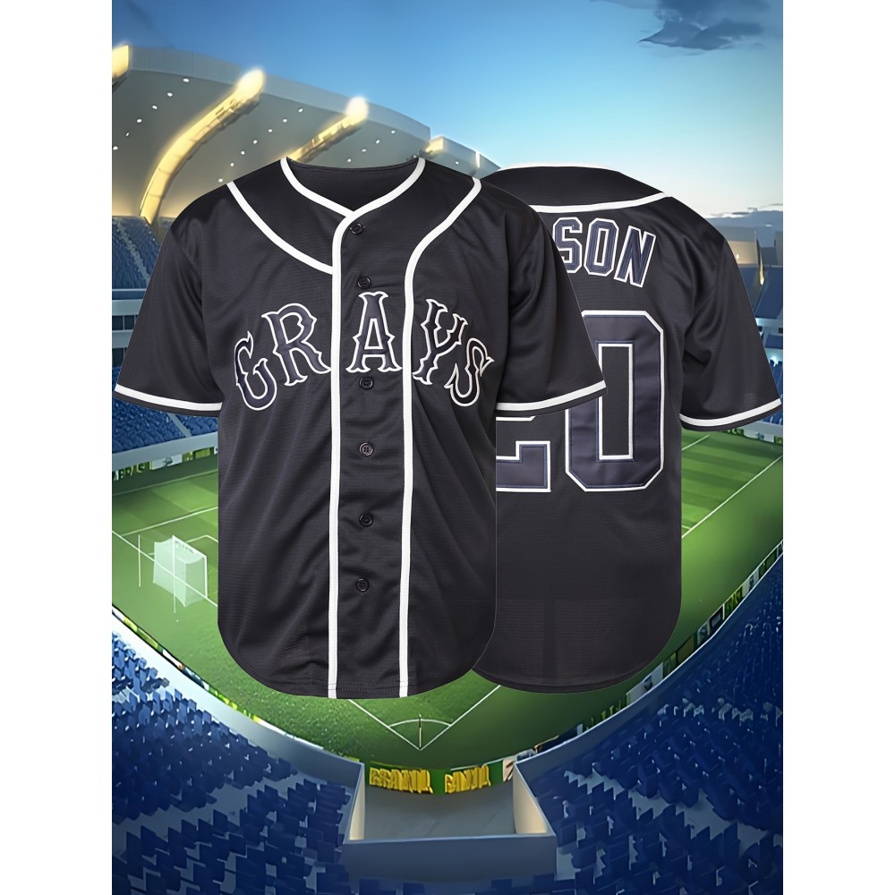 Men'S Loose New York Graphic Print Baseball Jersey, Button Up Short Sleeve Sports Shirt For Training Competition, SizS--XXL Men'S Loose New York Graphic Print Baseball Jersey, Button Up Short Sleeve Sports Shirt For Training Competition, SizS--XXL