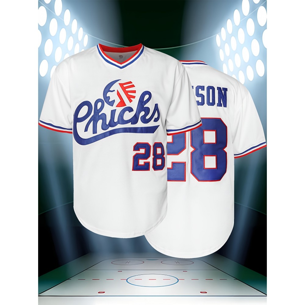Men's V-Neck Baseball Jersey - #28 Embroidered, Breathable & Lightweight, Perfect for Training & Casual Wear, Sizes S-3XL Men's V-Neck Baseball Jersey - #28 Embroidered, Breathable & Lightweight, Perfect for Training & Casual Wear, Sizes S-3XL