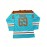 Men'S Vintage-Style Ice Hockey Jersey, S-3XL - Turquoise & Brown with Dog Design, V-Neck Captain'S Sweatshirt, Polyester, Machine Washable for Sports, Casual, Parties & Training