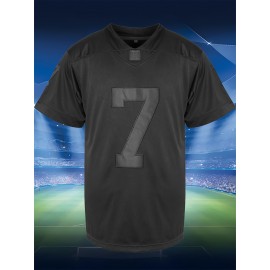 Men'S # 7 Embroidered Football Jacket - Breathable Casual V-neck Sweatshirt, Suitable For Outdoor Activities And Parties, Sizes S-XXXL