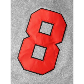 Men's Loose Baseball Jersey #8, 100% Polyester V-Neck Sports Shirt with Number, Button Closure, Casual & Team Sports Top for Outdoor Activities, Sizes S-XXXL, Athletic Jersey | Sporty Vneck | Polyester Fiber