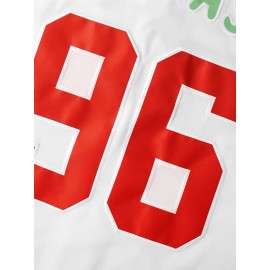 Men'S Baseball Shirt # 96 White Baseball Sports Shirt