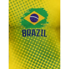 Women's Large Size Professional Sports Fabric Creative Pattern Print Brazil Home Soccer Jersey T-shirt, Soccer Jersey Flag Uniforms Shirts Breathable And Lightweight, Moisture-Wicking, As Gifts For Sports Fans