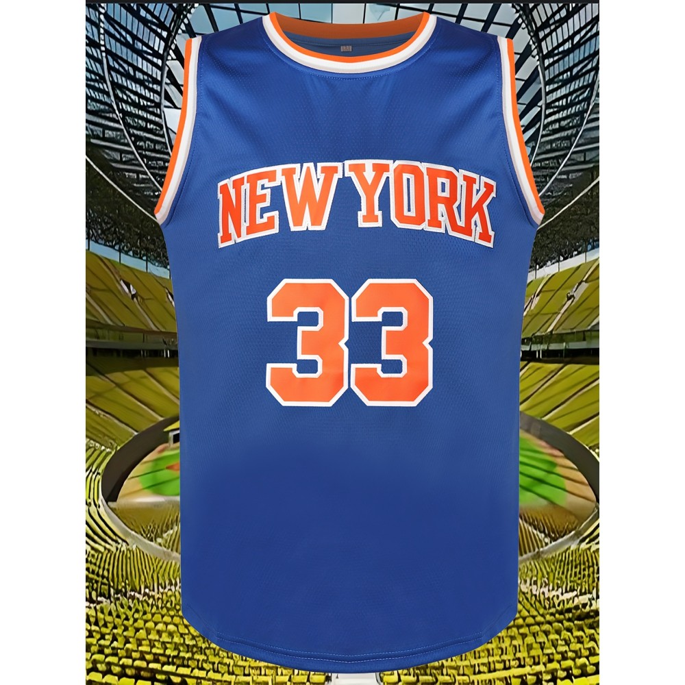Men'S Basketball Shirt # 33 Blue Basketball Sweatshirt Suitable For Spring, Summer, And Autumn Wear S-XXXL Men'S Basketball Shirt # 33 Blue Basketball Sweatshirt Suitable For Spring, Summer, And Autumn Wear S-XXXL