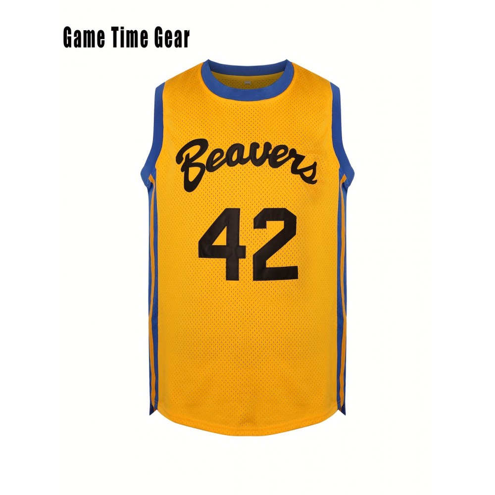 Men'S # 42 Yellow Basketball Shirt Embroidered Comfortable Outdoor Sportswear Suitable For Team Training And Competitions S-3XL Men'S # 42 Yellow Basketball Shirt Embroidered Comfortable Outdoor Sportswear Suitable For Team Training And Competitions S-3XL